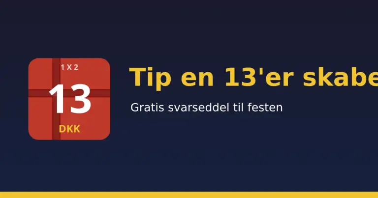 Tip en 13'er skabelon – gratis svarseddel til festen